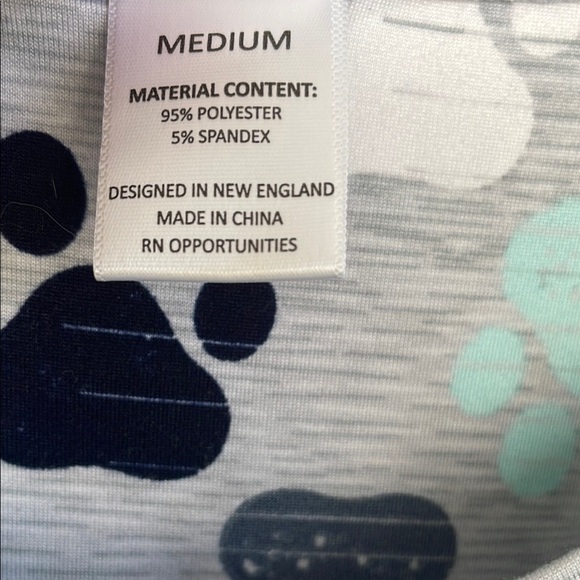 Mia & Tess Paw Print Women's Pajama Nightgown Gray and Blue Medium - Picture 4 of 9